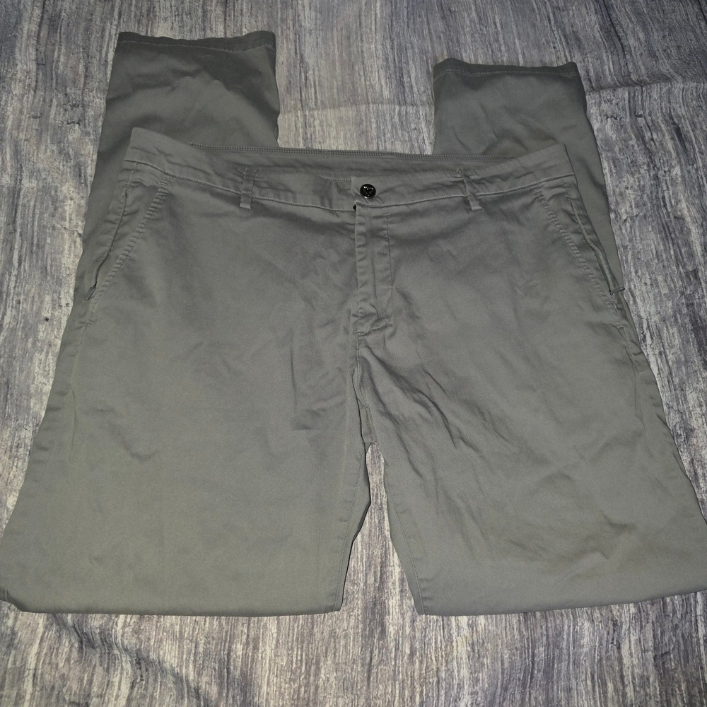 Birddogs Boomstick Gray Chino Pants Mens 36 Stretch Straight Leg Hidden Pockets